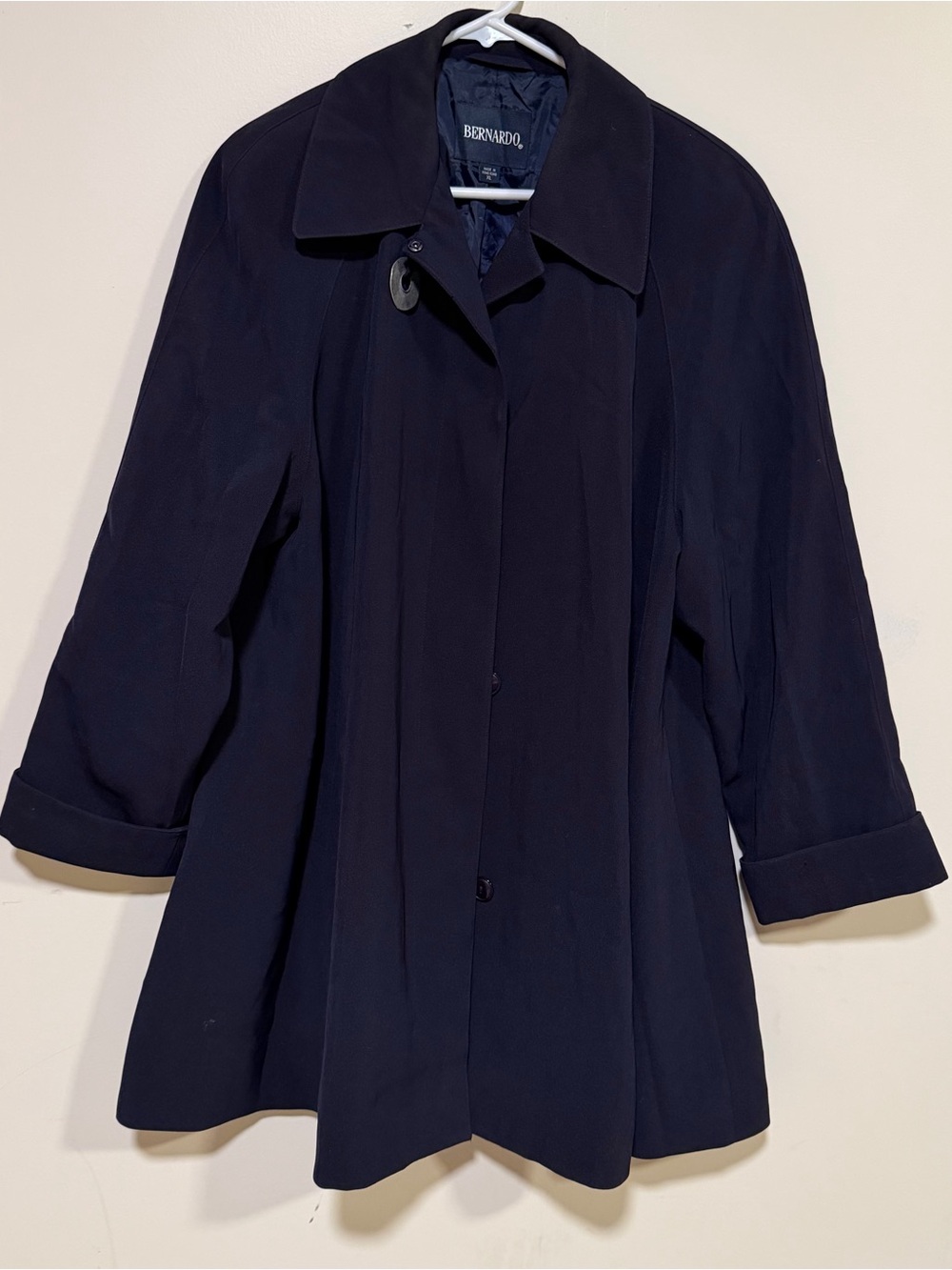 Vintage Bernardo Dark Navy Oversized Women's Trench Coat
